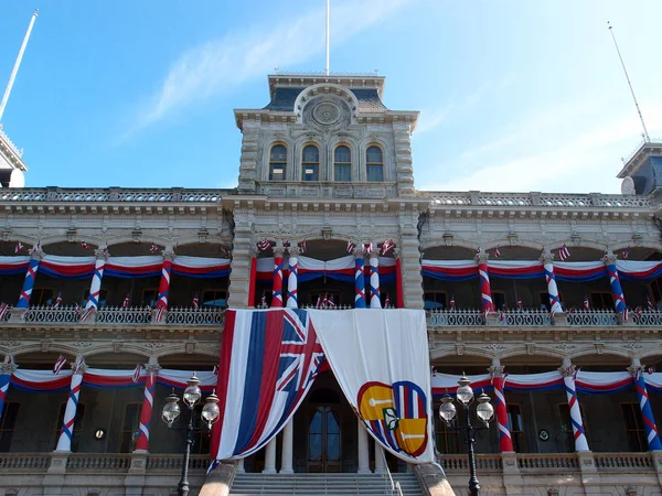 Honolulu November 2013 Istana Iolani Diselimuti Bendera Kerajaan Hawaii Dan — Stok Foto