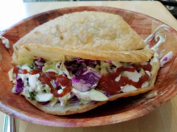 Super Tacos Sono Vegani Ricchi Verdure Aromatiche Lenticchie Salate Inzuppati — Foto Stock