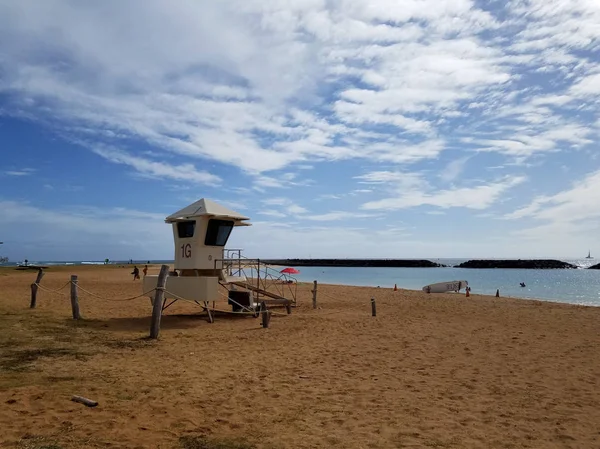 Honolulu Diciembre 2016 Puesto Salvavidas Beach Magic Island Ala Moana — Foto de Stock