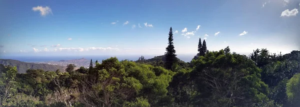 Panoramik Şehir Honolulu Dan Diamond Head Manoa Kaimuki Kahala Oceanscape — Stok fotoğraf