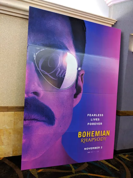 Honolulu June 2018 Bohemian Rhapsody Movie Poster Featuring Band Queen — Stock Photo, Image