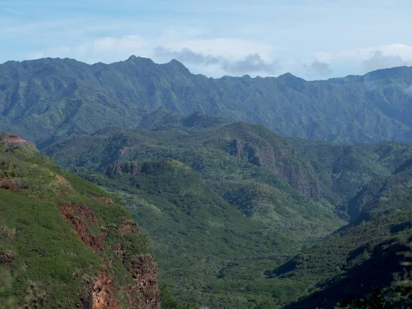 Üppige Berge Des Waimea Canyons Auf Kauai Hawaii — Stockfoto