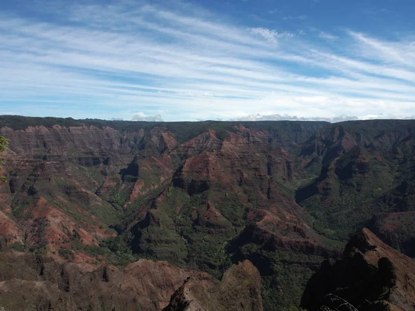 Montagne Lussureggianti Del Waimea Canyon Kauai Hawaii — Foto Stock