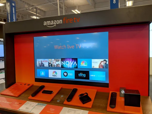 Honolulu Septiembre 2018 Amazon Fire Display Dentro Best Buy Store —  Fotos de Stock