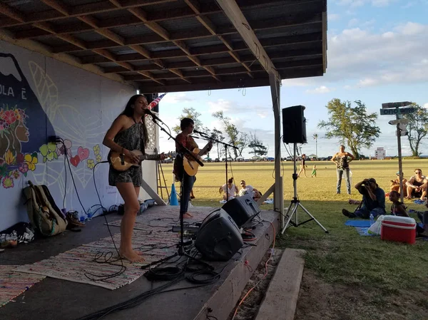 Oahu Mayo 2017 Taimane Banda Tocan Hawaii Polo Club Costa — Foto de Stock