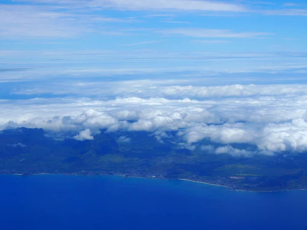 Antenn Västra Oahu Moln Och Hav Vacker Dag — Stockfoto