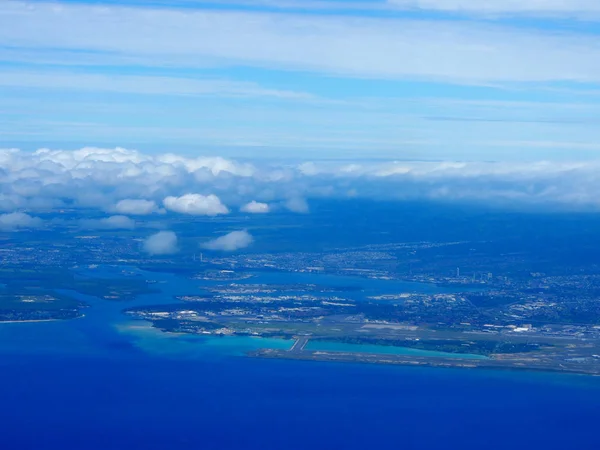 Aérea Del Aeropuerto Internacional Honolulu Coral Runway Pearl Harbor City — Foto de Stock