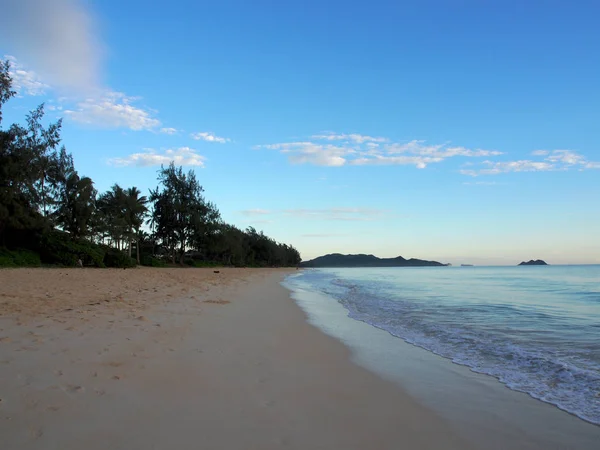 Waimanalo Beach Morgengrauen Mit Blick Auf Die Mokulua Inseln Auf — Stockfoto
