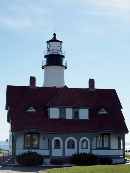 Portland Head Fyr Och Djurhållare Quarters Byggnad Portland Maine Portland — Stockfoto