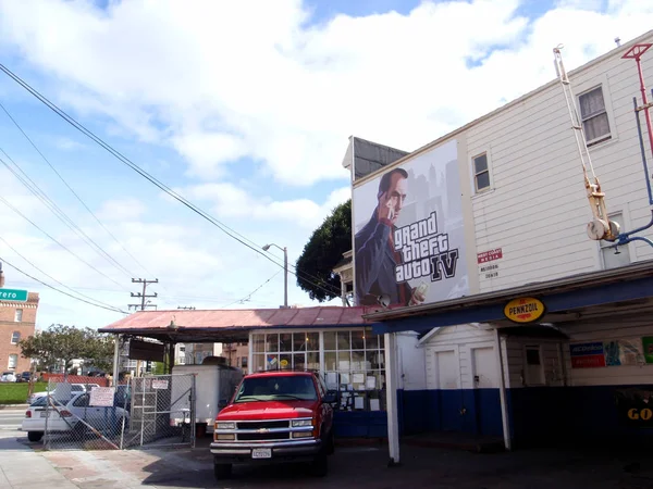 San Francisco Mars 2009 Grand Theft Auto Billboard Annonsen Ovanför — Stockfoto
