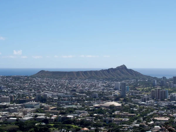 Města Honolulu Diamond Head Manoa Kaimuki Kahala Oceanscape Viditelné Oahu — Stock fotografie
