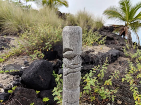 ハワイ神の木彫 — ストック写真