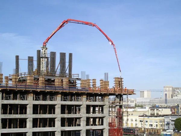 Crane works at Construction site high up in San Francisco — Stock Photo, Image