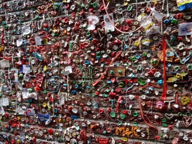 Seattle şehir merkezinde Market Theater Gum Wall yakın çekim