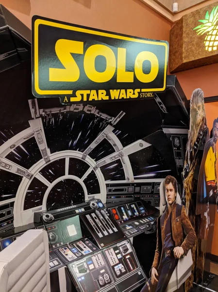 Solo - A Star Wars Story Ad featuring the inside of the Millenni — Stock Photo, Image