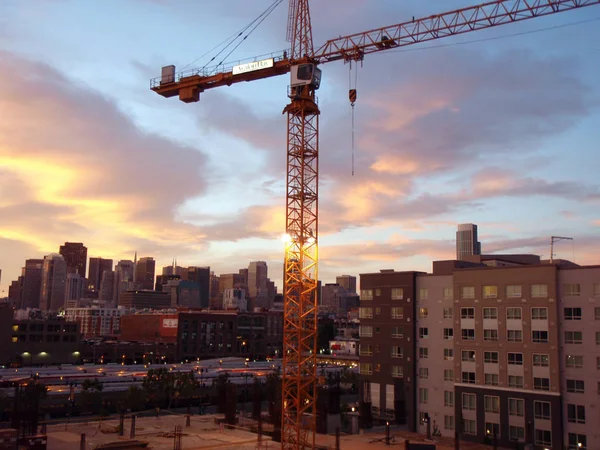 Crane at Construction site high up in San Francisco — Stock Photo, Image