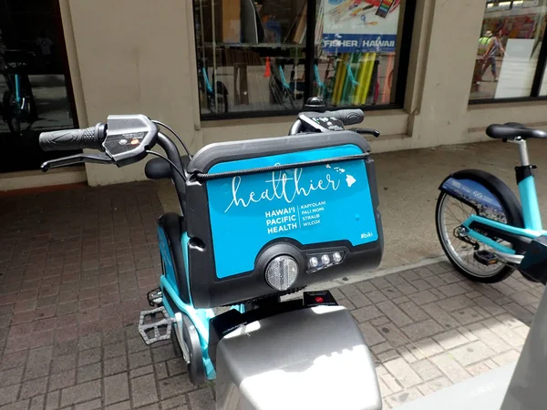 Fishe önünde Fort Street Alışveriş Merkezi'nde Biki Bikeshare yakın çekim — Stok fotoğraf