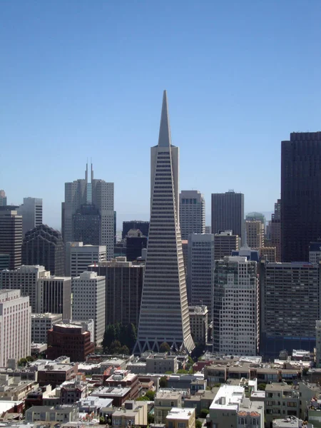 Transamerica Pyramid and tall buildings of downtown of San Fran — Stock Photo, Image