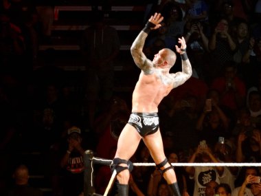 Wwe güreşçi Randy Orton Close-Up ar pozuyla imza yok