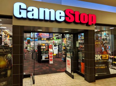 Gamestop store in Kahala Mall shopping center clipart