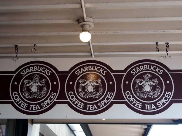 Firma para Starbucks original que abrió en 1971 — Foto de Stock