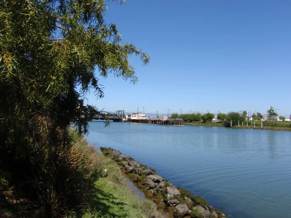 Mission Creek Historic Fourth Street Bridge Distance San Francisco Clear — Stock Photo, Image