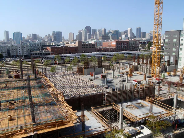 San Francisco May 2008 Construction Machines People Works High Rise — Stock Photo, Image