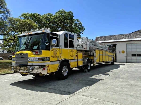 Waikiki Mayo 2019 Camión Bomberos Estacionado Estación Bomberos Waikk Durante — Foto de Stock