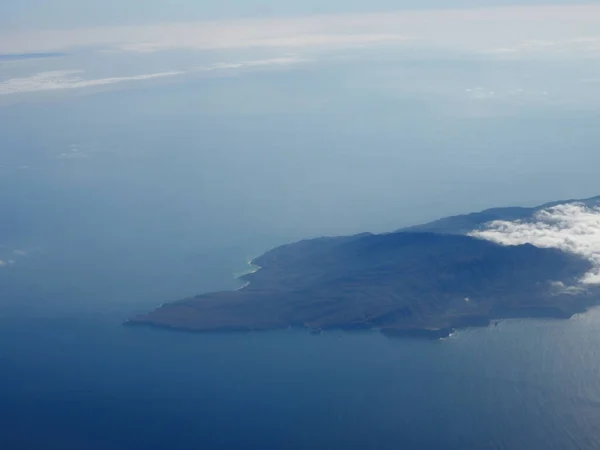 Aérea Isla Santa Cruz Isla Santa Cruz Encuentra Frente Costa — Foto de Stock