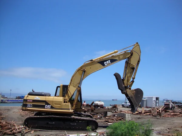 San Francisco Giugno 2010 Cat Construction Machine People Works Pier — Foto Stock