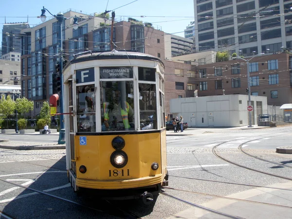 São Francisco Junho 2009 Orange Historic Streetcar — Fotografia de Stock