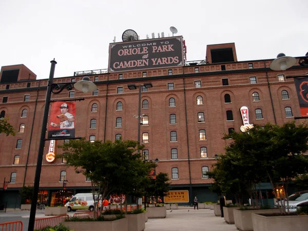 Baltimore Junio 2014 Bienvenido Oriole Park Camden Yards Firmar Cima — Foto de Stock