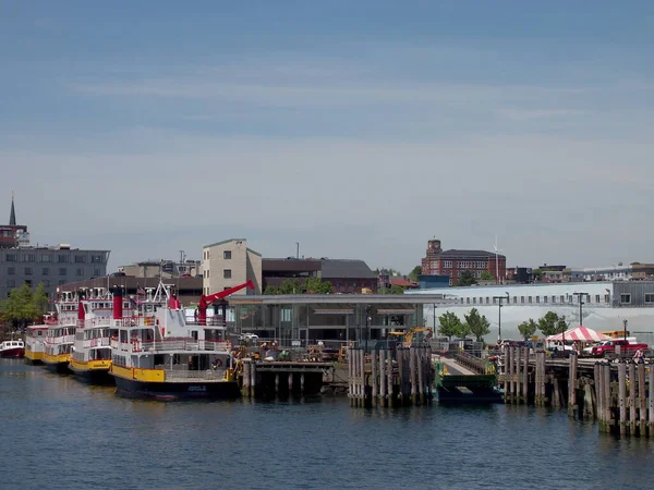 Portland Maine 2014 Június Három Casco Bay Komp Parkolt Portland — Stock Fotó