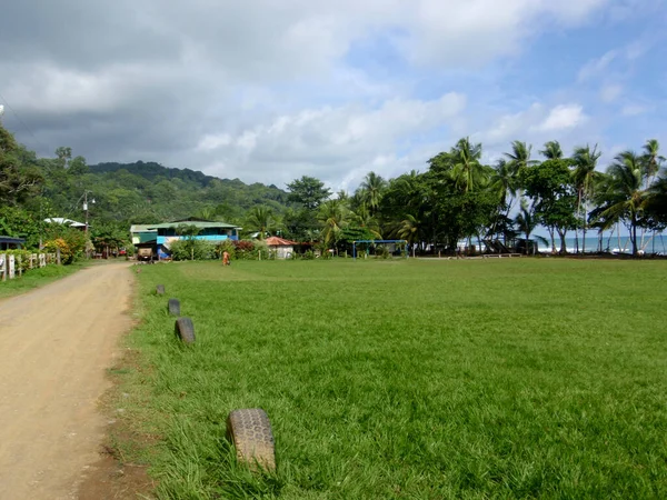 Estrada Terra Campo Futebol Cidade Praia Punta Banco Bom Dia — Fotografia de Stock