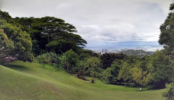 Panoramische Gazon Van Nutridge Estate Met Honolulu Verte Nutridge Estate — Stockfoto