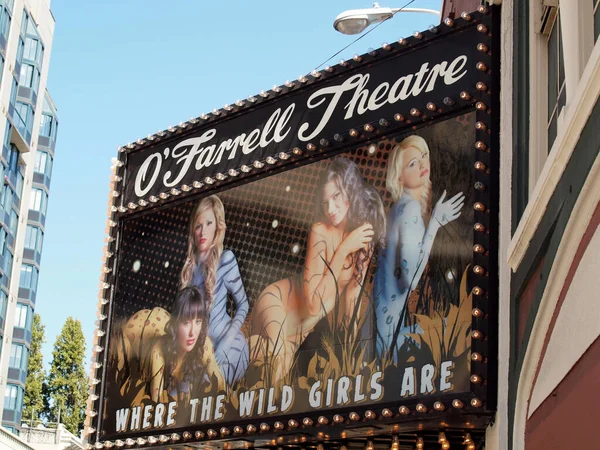 San Francisco Kalifornien August 2010 Weltberühmtes Farrell Theaterschild Wild Girls — Stockfoto