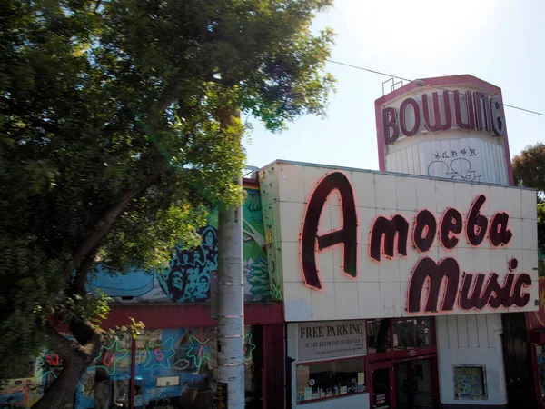 San Francisco Settembre 2011 Amoeba Music Neon Firma Buy Sell — Foto Stock