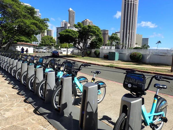 Honolulu Eylül 2017 Ala Moana Sahil Parkı Nda Biki Bikeshare — Stok fotoğraf