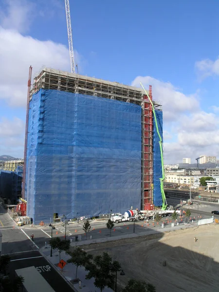 San Francisco September 2007 Concrete Pour Crane Top Construction Site — Stock Photo, Image