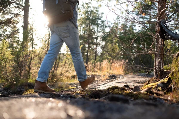森の中を歩く男 — ストック写真