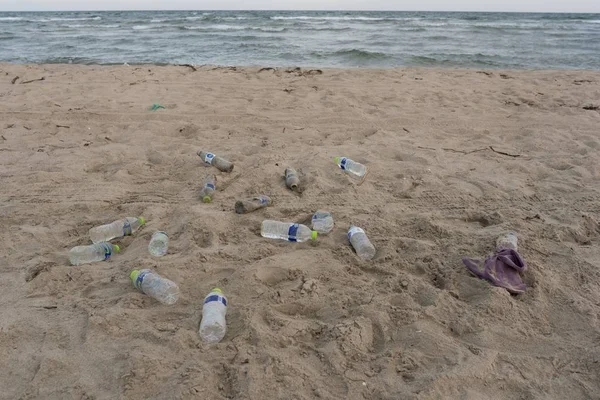 Znečištění Pláží Plastovým — Stock fotografie