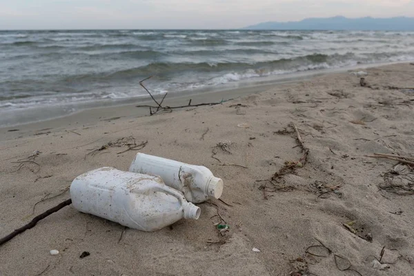 Znečištění Pláží Plastovým — Stock fotografie
