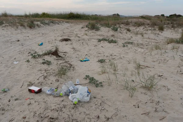 Pollution Des Plages Avec Plastique — Photo