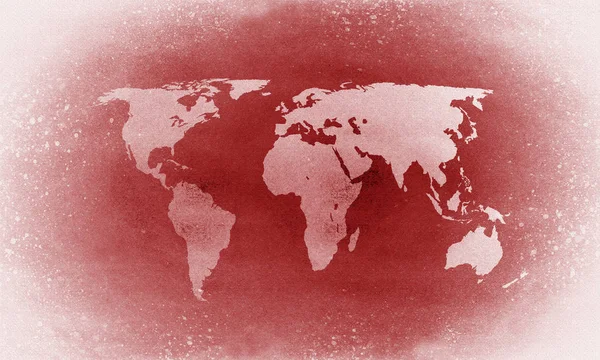 Alte Red Grunge Weltkarte — Stockfoto