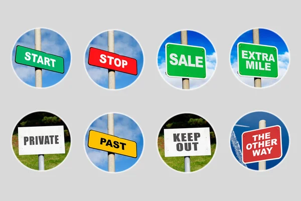 Collection Signs Circles Grey — Stock Photo, Image