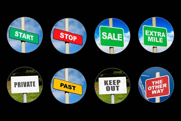 Collection Signs Circles Black — Stock Photo, Image