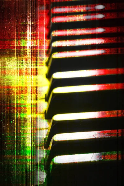 Colourful Grunge Old Piano Keys Close — Stock Photo, Image