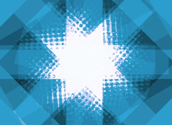 Blue White Retro Halftone Christmas Star — Stock Photo, Image