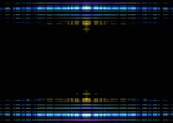 Blaue Und Gelbe Verschwommene Lichter Umrahmen Rahmen Auf Schwarzem Hintergrund — Stockfoto