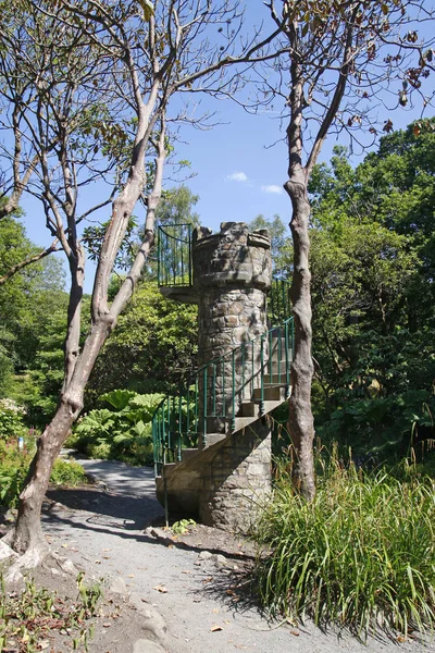 Torre Piedra Escalera Caracol Torre Del Almirante Clyne Gardens Swansea — Foto de Stock